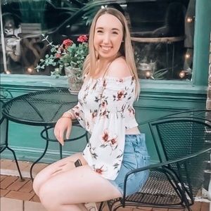 Floral off the shoulder crop top